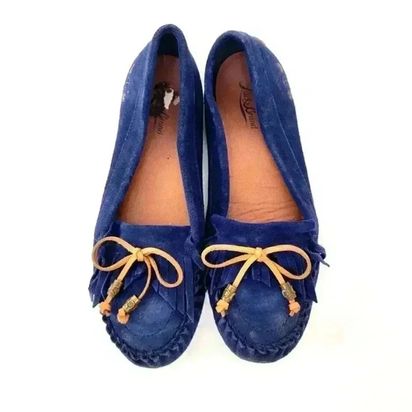 Lucky Brand Aunee Blue Suede Driving Mocassins - 10 - Picture 1 of 10